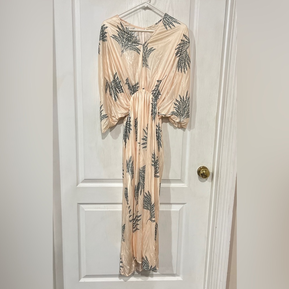 Final price NWOT Anthropologie Sunday Cream and Green Patterned Maxi Dress